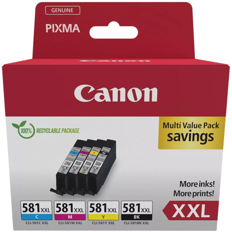Canon inkoustová náplň CLI-581XXL BK/C/M/Y MULTI  SEC Ink Value Pack