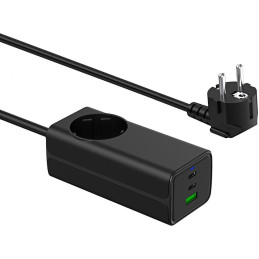 TRX USB Nabíječka AK-CH-21 AC 230V + USB-A + 2x USB-C PD 5-20V / max. 5A 65W Quick Charge 3.0 GaN