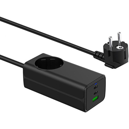 TRX USB Nabíječka AK-CH-21 AC 230V + USB-A + 2x USB-C PD 5-20V / max. 5A 65W Quick Charge 3.0 GaN