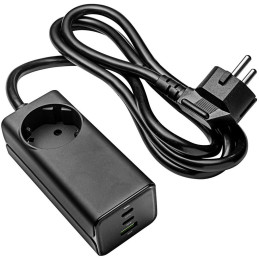 TRX USB Nabíječka AK-CH-21 AC 230V + USB-A + 2x USB-C PD 5-20V / max. 5A 65W Quick Charge 3.0 GaN