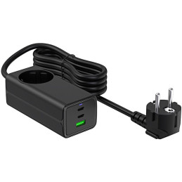 TRX USB Nabíječka AK-CH-21 AC 230V + USB-A + 2x USB-C PD 5-20V / max. 5A 65W Quick Charge 3.0 GaN