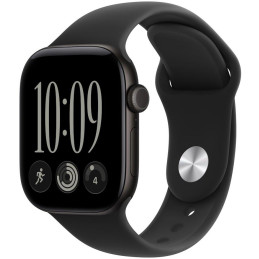 Apple Watch Series 12 42mm černý hliník s černým sportovním řemínkem - S/M