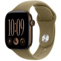Apple Watch Series 12 42mm tmavě bronzový hliník s olivovým sportovním řemínkem - M/L