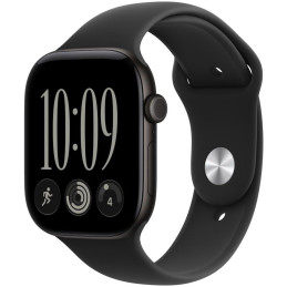 Apple Watch Series 12 46mm černý hliník s černým sportovním řemínkem - S/M