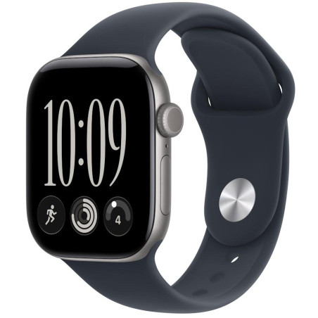 Apple Watch Series 12 Cellular 42mm Vesmírně šedý hliník s námořnicky modrým sportovním řemínkem - S/M