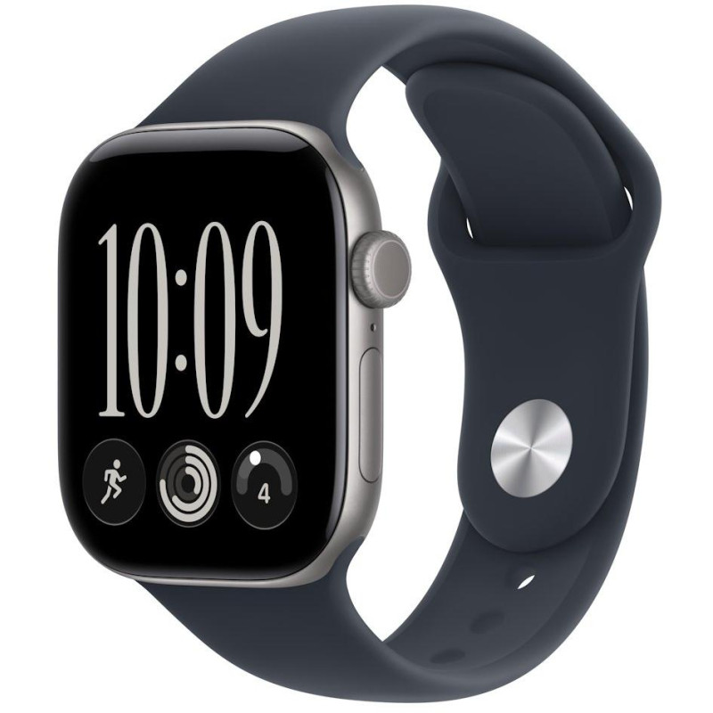 Apple Watch Series 12 Cellular 42mm Vesmírně šedý hliník s námořnicky modrým sportovním řemínkem - M/L