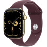 Apple Watch Series 12 Cellular 46mm zářivě zlatý titan s burgundsky červeným sportovním řemínkem - M/L