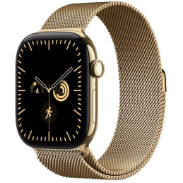 Apple Watch Series 12 Cellular 46mm zářivě zlatý titan se zářivě zlatým milánským tahem - M/L