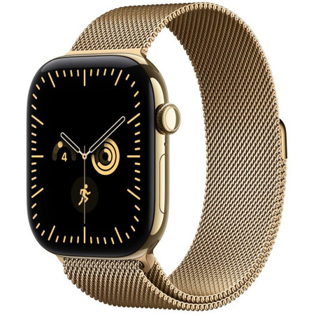 Apple Watch Series 12 Cellular 46mm zářivě zlatý titan se zářivě zlatým milánským tahem - M/L