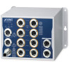 Planet Průmyslový PoE switch 8x Gb 802.3at 100W, 2x Gb Bypass, IP50, -40~+70°C, 24-110VDC, M12 konektory