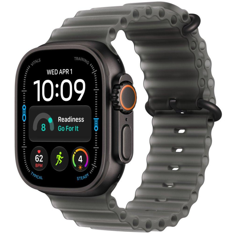 Apple Watch Ultra 4 Cellular 49mm černý titan s průsvitně černým oceánským řemínkem