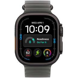 Apple Watch Ultra 4 Cellular 49mm černý titan s průsvitně černým oceánským řemínkem