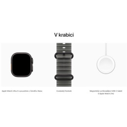 Apple Watch Ultra 4 Cellular 49mm černý titan s průsvitně černým oceánským řemínkem