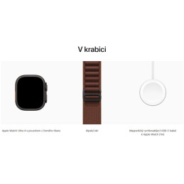 Apple Watch Ultra 4 Cellular 49mm černý titan s burgundsky červeným alpským tahem - M