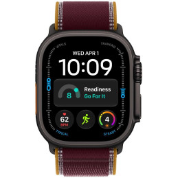 Apple Watch Ultra 4 Cellular 49mm černý titan s burgundsky červeným trailovým tahem - S/M