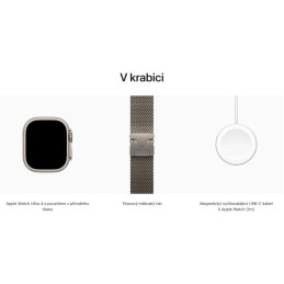Apple Watch Ultra 4 Cellular 49mm přírodní titan s přírodním titanovým milánským tahem - M
