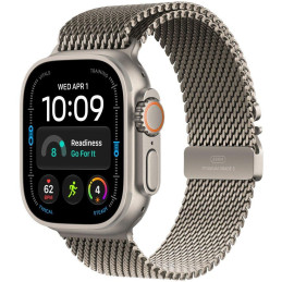 Apple Watch Ultra 4 Cellular 49mm přírodní titan s přírodním titanovým milánským tahem - L