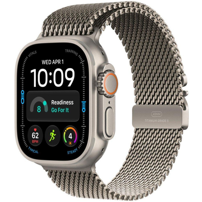 Apple Watch Ultra 4 Cellular 49mm přírodní titan s přírodním titanovým milánským tahem - L
