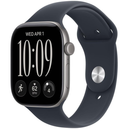 Apple Watch Series 12 46mm Vesmírně šedý hliník s námořnicky modrým sportovním řemínkem - S/M