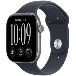 Apple Watch Series 12 46mm Vesmírně šedý hliník s námořnicky modrým sportovním řemínkem - M/L