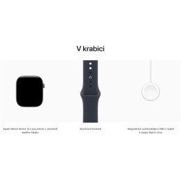 Apple Watch Series 12 46mm Vesmírně šedý hliník s námořnicky modrým sportovním řemínkem - M/L