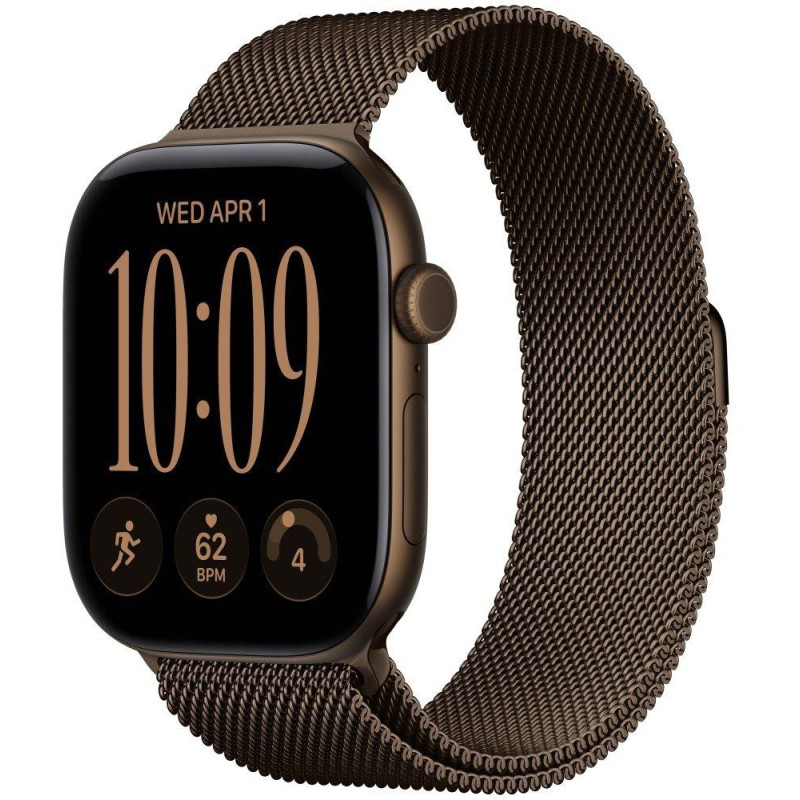 Apple Watch Series 12 46mm tmavě bronzový hliník s tmavě bronzovým milánským tahem - M/L