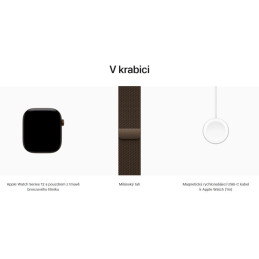 Apple Watch Series 12 46mm tmavě bronzový hliník s tmavě bronzovým milánským tahem - M/L