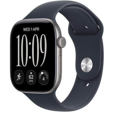 Apple Watch Series 12 Cellular 46mm Vesmírně šedý hliník s námořnicky modrým sportovním řemínkem - S/M
