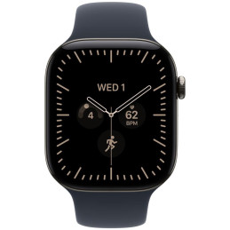 Apple Watch Series 12 Cellular 42mm přírodní titan s námořnicky modrým sportovním řemínkem - M/L