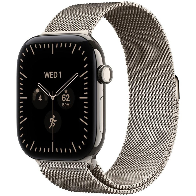 Apple Watch Series 12 Cellular 42mm přírodní titan s přírodním milánským tahem