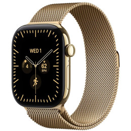Apple Watch Series 12 Cellular 42mm zářivě zlatý titan se zářivě zlatým milánským tahem