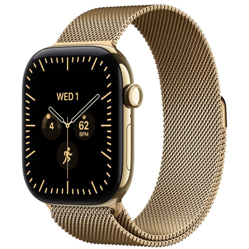 Apple Watch Series 12 Cellular 42mm zářivě zlatý titan se zářivě zlatým milánským tahem