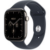 Apple Watch Series 12 Cellular 46mm přírodní titan s námořnicky modrým sportovním řemínkem - S/M