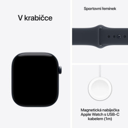 Apple Watch Series 12 Cellular 46mm noční modrá keramika s námořnicky modrým sportovním řemínkem - M/L