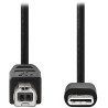 NEDIS kabel USB 2.0/ zástrčka USB-C - zástrčka USB-B/ 480 Mbps/ poniklovaný/ černý/ bulk/ 1m