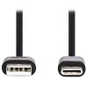 NEDIS kabel USB 2.0/ zástrčka USB-A - zástrčka USB-C/ 5 W/ 480 Mbps/ poniklovaný/ černý/ bulk/ 1m