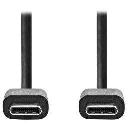 NEDIS kabel USB 2.0/ zástrčka USB-C - zástrčka USB-C/ 60 W/ 480 Mbps/ poniklovaný/ černý/ bulk/ 3m