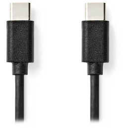 NEDIS kabel USB 2.0/ zástrčka USB-C - zástrčka USB-C/ 60 W/ 480 Mbps/ poniklovaný/ černý/ bulk/ 3m