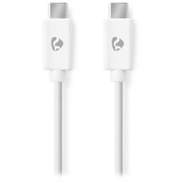 NEDIS kabel USB 2.0/ zástrčka USB-C - zástrčka USB-C/ 60 W/ 480 Mbps/ poniklovaný/ bílý/ bulk/ 1m