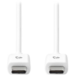 NEDIS kabel USB 2.0/ zástrčka USB-C - zástrčka USB-C/ 60 W/ 480 Mbps/ poniklovaný/ bílý/ bulk/ 2m