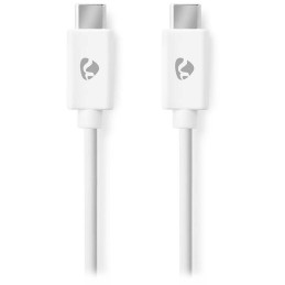 NEDIS kabel USB 2.0/ zástrčka USB-C - zástrčka USB-C/ 60 W/ 480 Mbps/ poniklovaný/ bílý/ bulk/ 3m