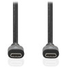 NEDIS kabel USB 3.2 Gen 1/ zástrčka USB-C - zástrčka USB-C/ 60 W/ 4K@60Hz/ 5 Gbps/ poniklovaný/ černý/ box/ 1m