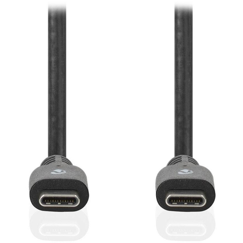 NEDIS kabel USB 3.2 Gen 1/ zástrčka USB-C - zástrčka USB-C/ 60 W/ 4K@60Hz/ 5 Gbps/ poniklovaný/ černý/ box/ 2m