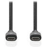 NEDIS kabel USB 3.2 Gen 1/ zástrčka USB-C - zástrčka USB-C/ 60 W/ 4K@60Hz/ 5 Gbps/ poniklovaný/ černý/ box/ 2m