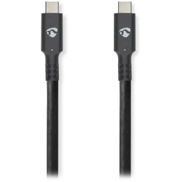 NEDIS kabel USB 3.2 Gen 1/ zástrčka USB-C - zástrčka USB-C/ 60 W/ 4K@60Hz/ 5 Gbps/ poniklovaný/ černý/ box/ 3m