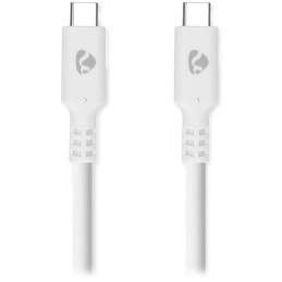 NEDIS kabel USB 3.2 Gen 1/ zástrčka USB-C - zástrčka USB-C/ 60 W/ 4K@60Hz/ 5 Gbps/ poniklovaný/ bílý/ box/ 3m