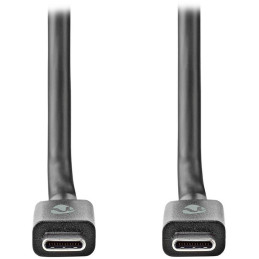 NEDIS kabel USB 3.2 Gen 2/ zástrčka USB-C - zástrčka USB-C/ 100 W/ 4K@60Hz/ 20 Gbps/ poniklovaný/ černý/ box/ 1m