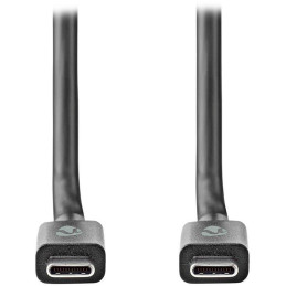 NEDIS kabel USB 3.2 Gen 2/ zástrčka USB-C - zástrčka USB-C/ 100 W/ 4K@60Hz/ 20 Gbps/ poniklovaný/ černý/ box/ 2m