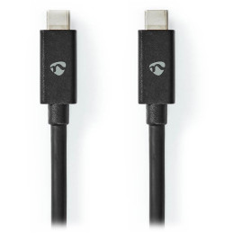 NEDIS kabel USB 3.2 Gen 2/ zástrčka USB-C - zástrčka USB-C/ 100 W/ 4K@60Hz/ 20 Gbps/ poniklovaný/ černý/ box/ 2m