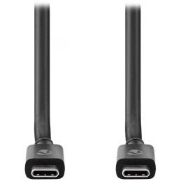 NEDIS kabel USB 4.0 Gen 3x2/ zástrčka USB-C - zástrčka USB-C/ 240 W/ 8K@60Hz/ 40 Gbps/ poniklovaný/ černý/ box/ 1m
